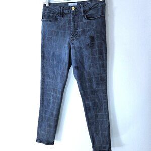 NWOT Frame Le One Skinny Dye Distressed Dark Wash Jeans Size 2